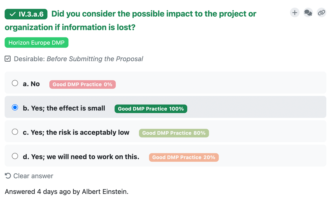 Question about impact if data is lost