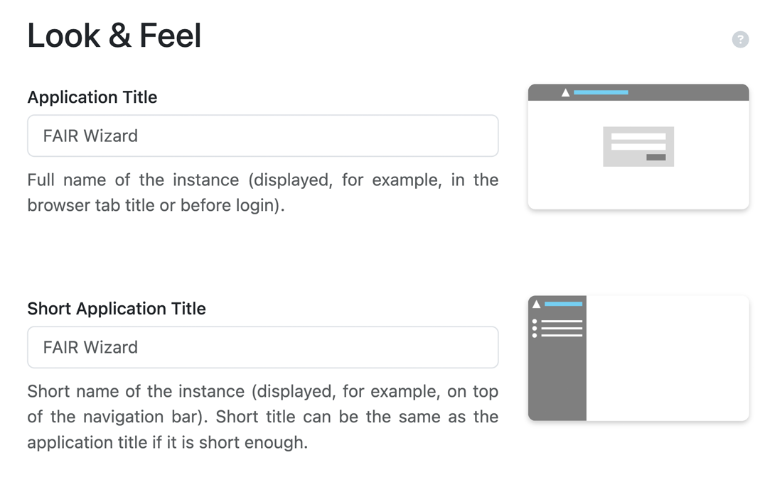 Look and Feel settings