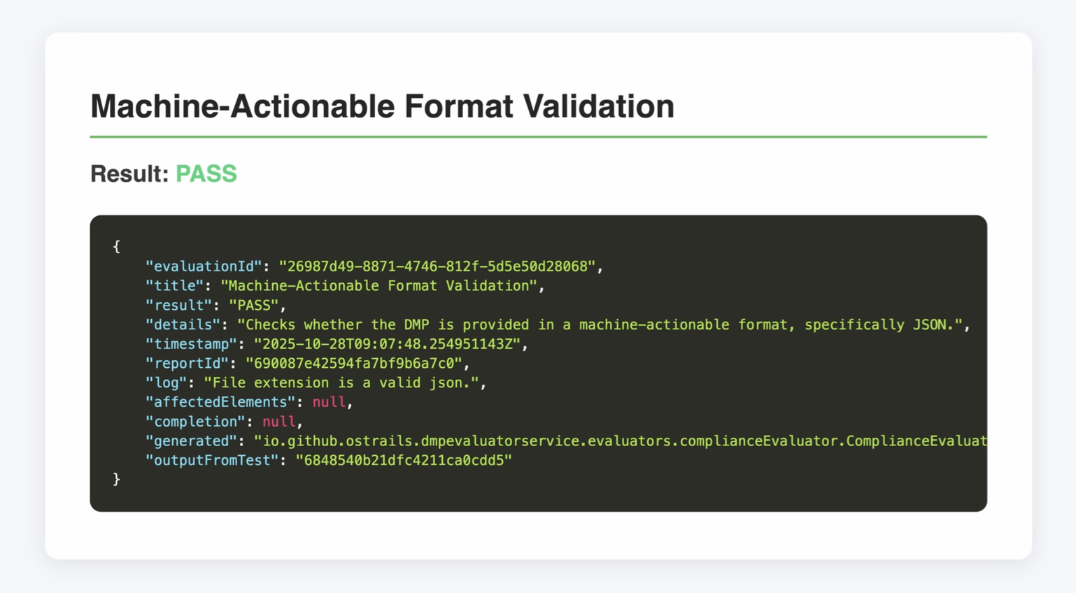 maDMP validation