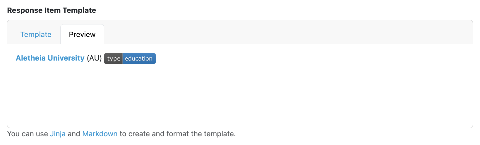 Response Item Template