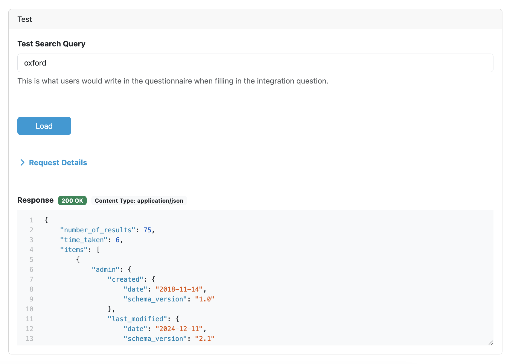 Testing the response