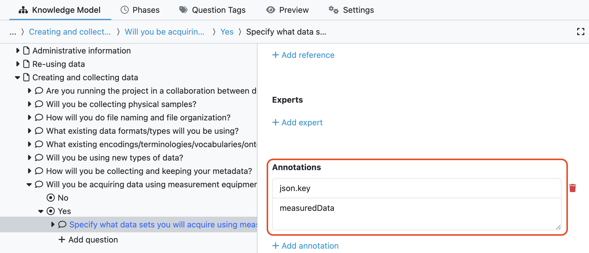 Knowledge Model Annotations