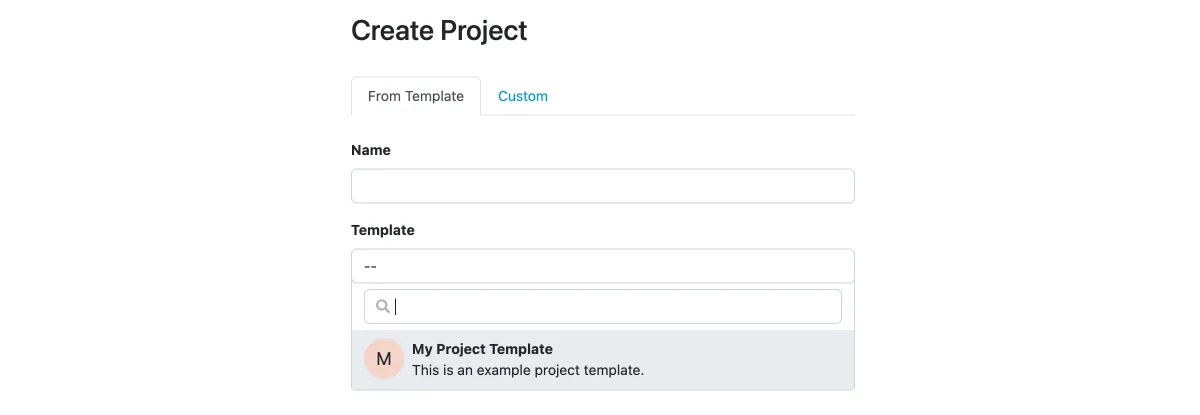 Our project template can be used to create a new project